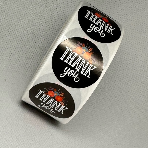 Floral Thank You Lables Stickers for Business | THANK YOU STICKER 1" - Picture 4 of 6